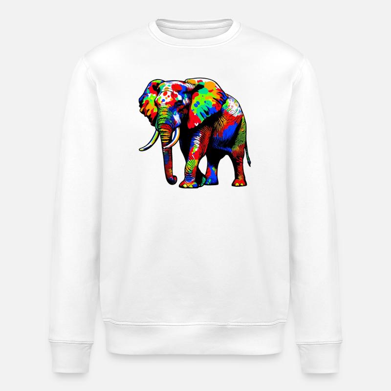 Elephant - Stanley/Stella ROLLER Unisex Organic Sweatshirt - white