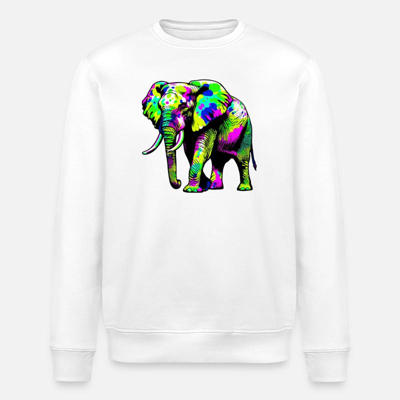 Elefant - Stanley/Stella Unisex Bio-Sweatshirt ROLLER - Weiß