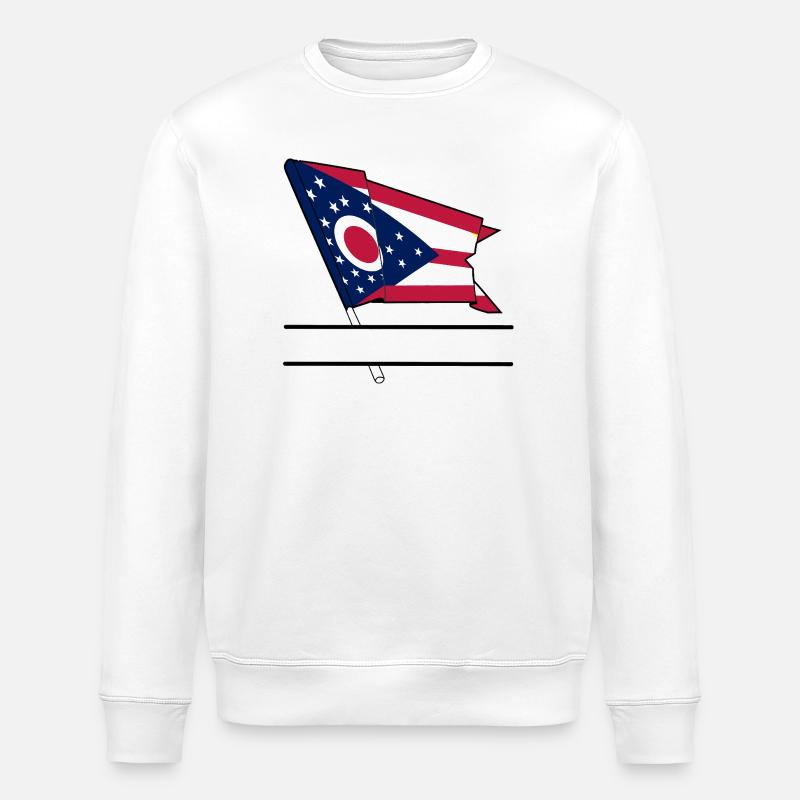 Bannière de texte Flag Ohio - Sweat bio ROLLER Stanley/Stella Unisexe - blanc