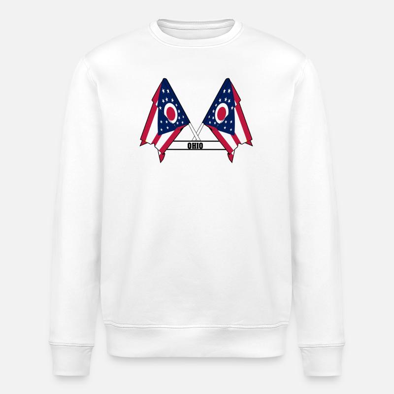 wee flags text OHIO - Stanley/Stella ROLLER Unisex Organic Sweatshirt - white