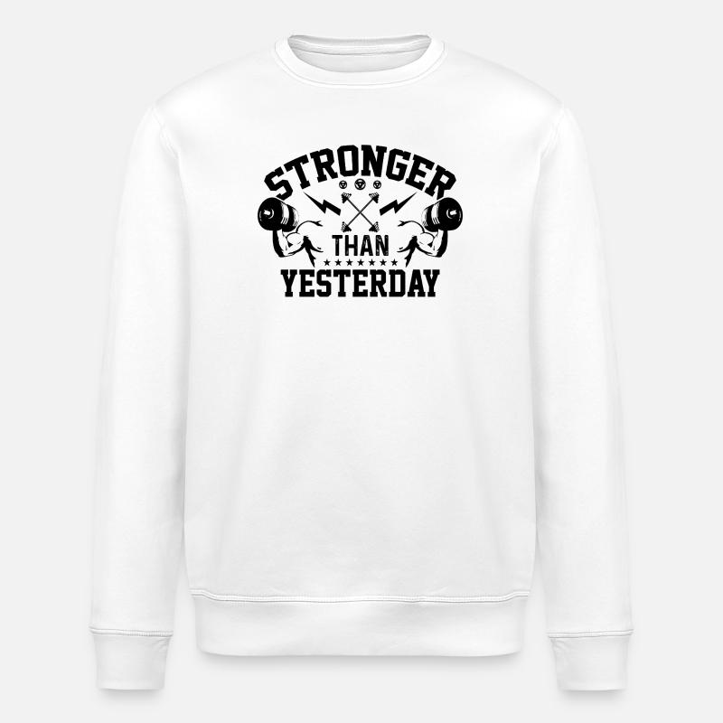 Plus fort qu’hier - Sweat bio ROLLER Stanley/Stella Unisexe - blanc