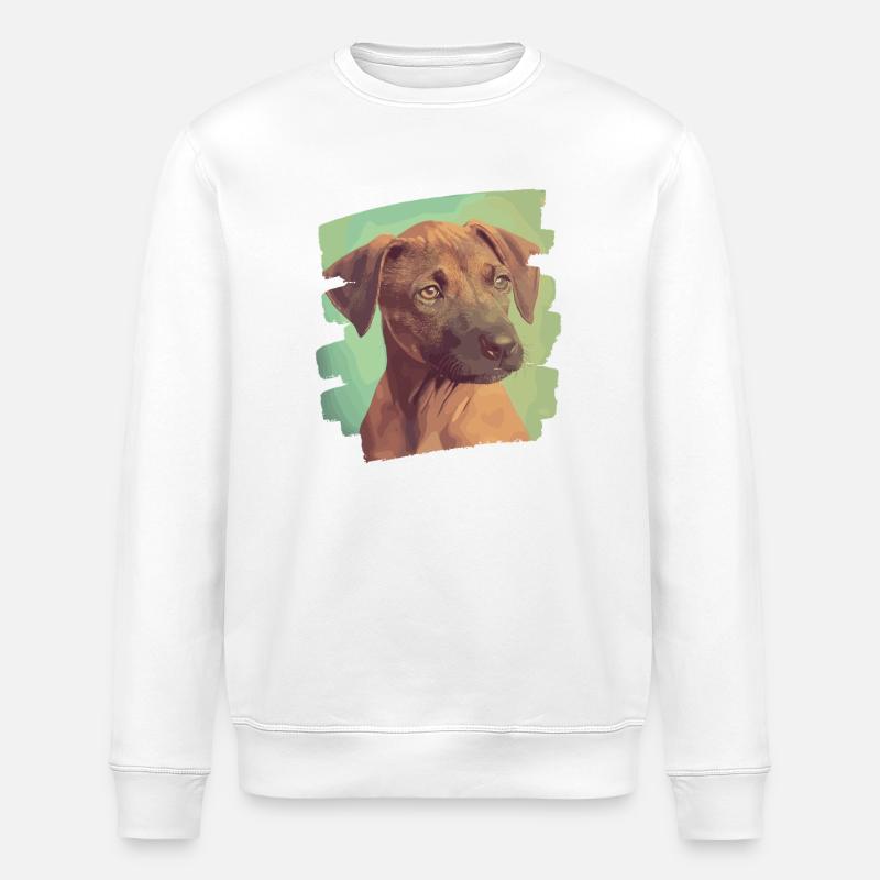 Rhodesian Ridgeback - Stanley/Stella ROLLER Unisex Organic Sweatshirt - white