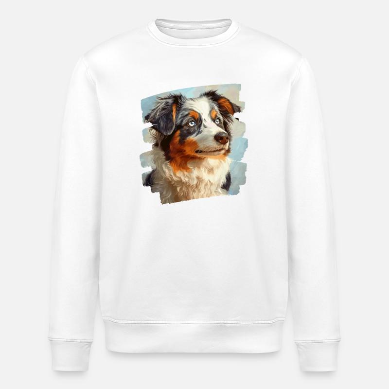 Australian Shepherd - Stanley/Stella Unisex Bio-Sweatshirt ROLLER - Weiß