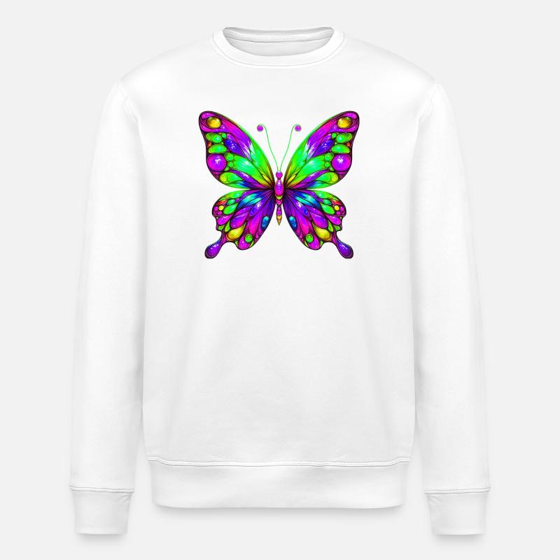 Butterfly - Stanley/Stella ROLLER Unisex Organic Sweatshirt - white