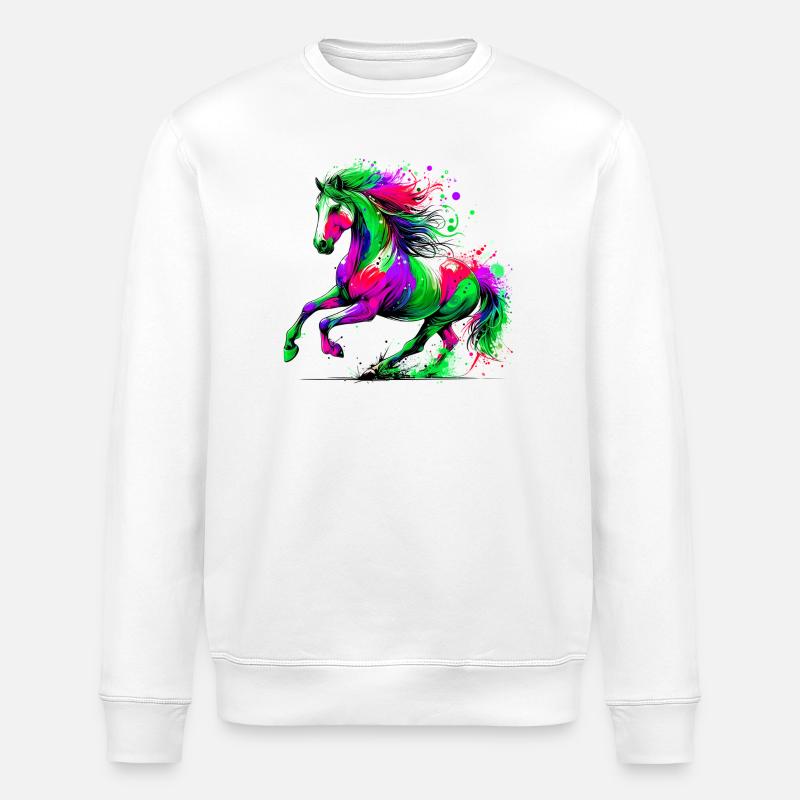 Pferd - Stanley/Stella Unisex Bio-Sweatshirt ROLLER - Weiß