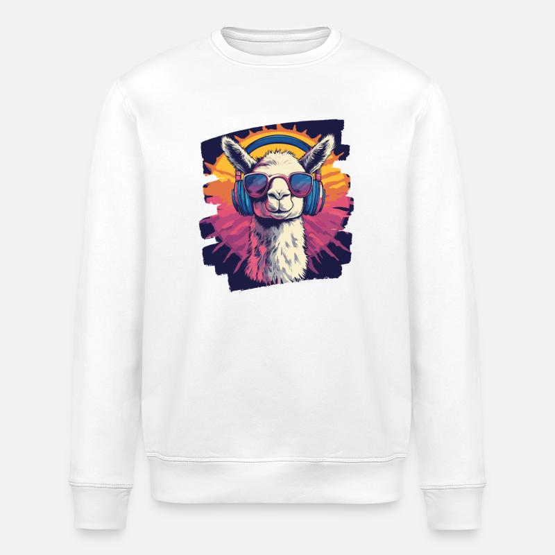 Casque Llama - Sweat bio ROLLER Stanley/Stella Unisexe - blanc
