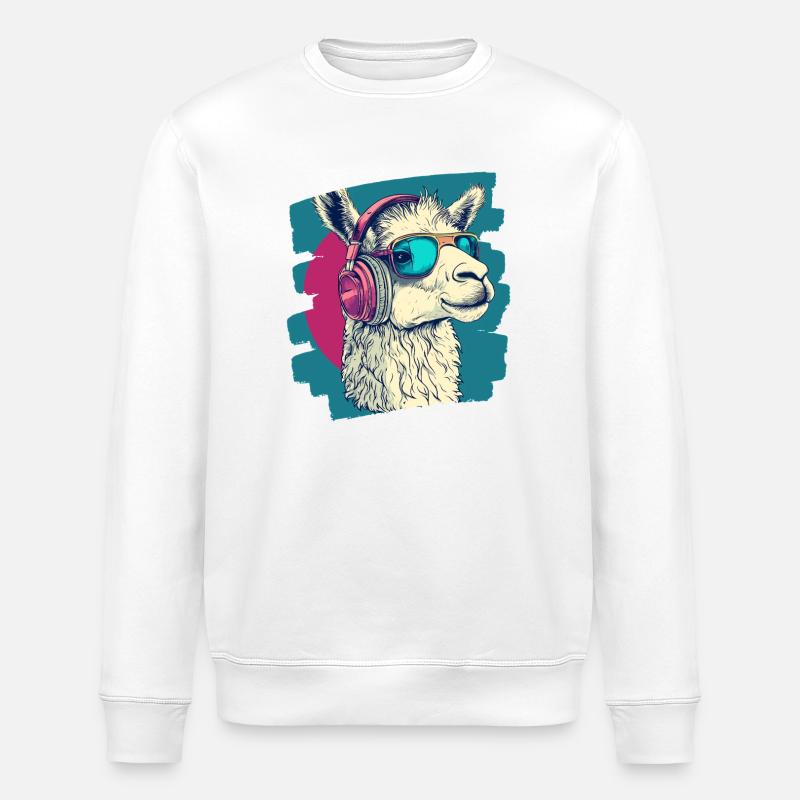 Lama Kopfhörer - Stanley/Stella Unisex Bio-Sweatshirt ROLLER - Weiß
