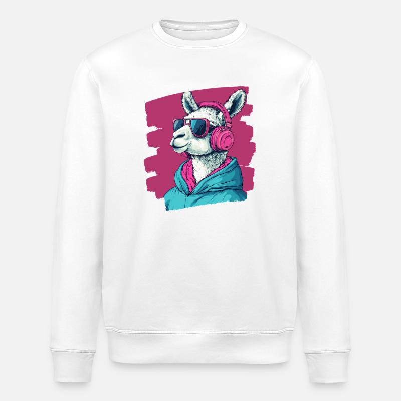 Lama Kopfhörer - Stanley/Stella Unisex Bio-Sweatshirt ROLLER - Weiß