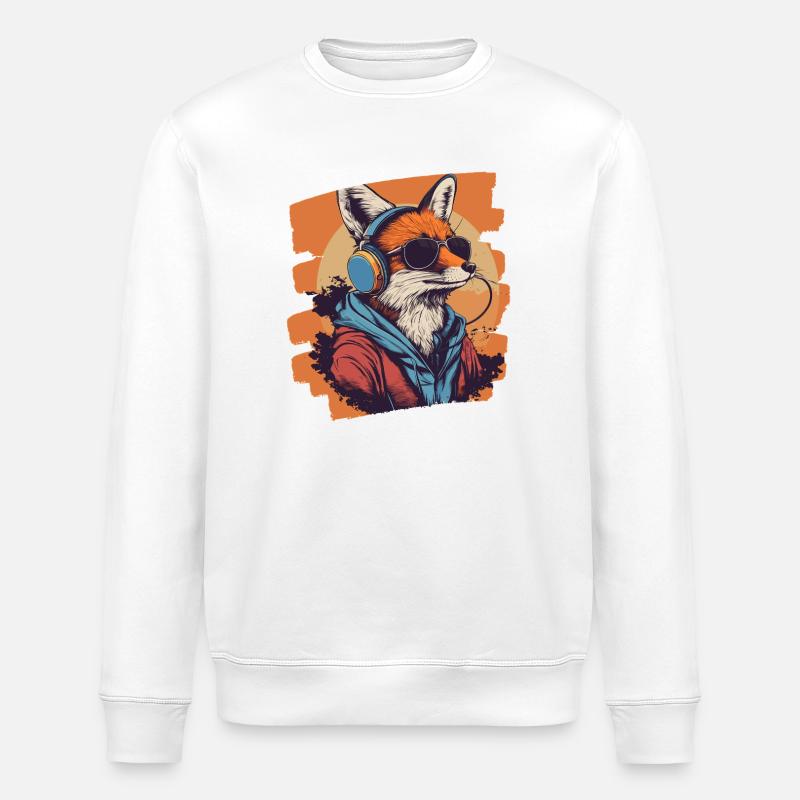 Fuchs Kopfhörer - Stanley/Stella Unisex Bio-Sweatshirt ROLLER - Weiß