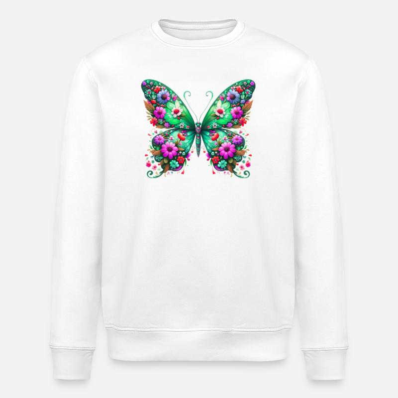 Schmetterling - Stanley/Stella Unisex Bio-Sweatshirt ROLLER - Weiß