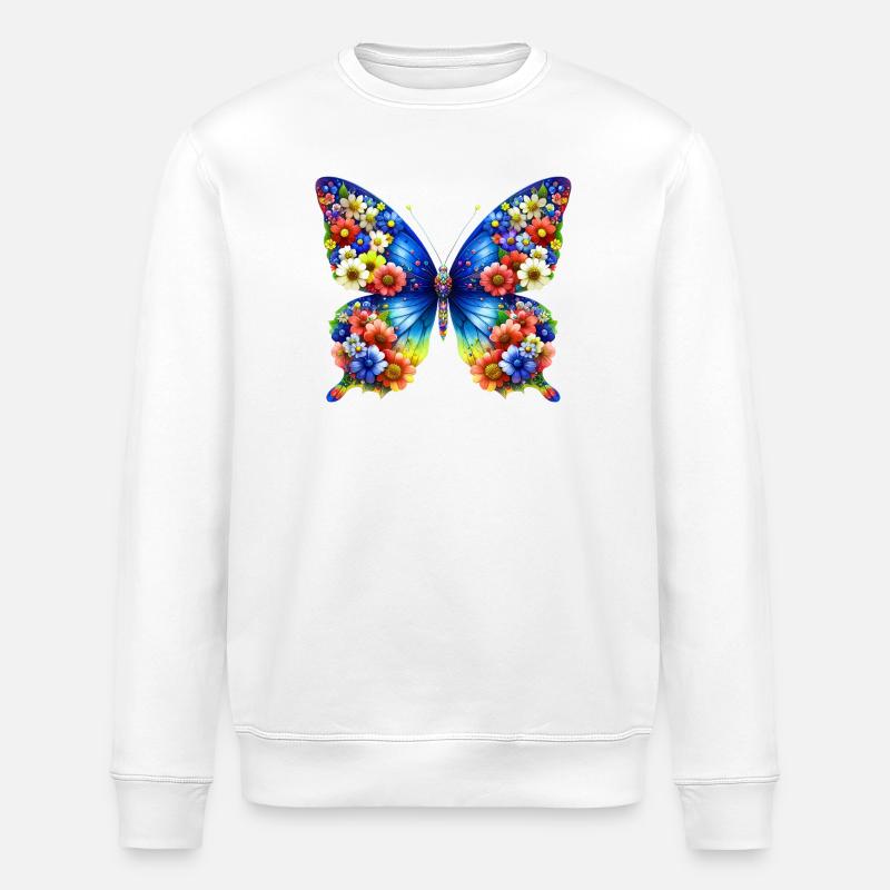Schmetterling - Stanley/Stella Unisex Bio-Sweatshirt ROLLER - Weiß