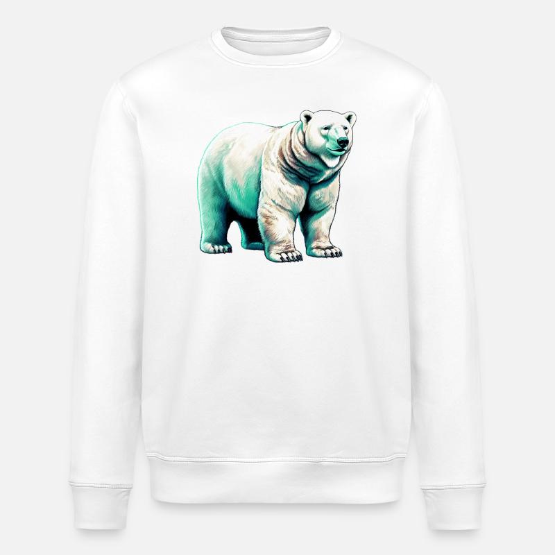 White polar bear - Stanley/Stella ROLLER Unisex Organic Sweatshirt - white
