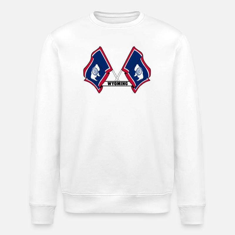 Texte à deux drapeaux WYOMING - Sweat bio ROLLER Stanley/Stella Unisexe - blanc