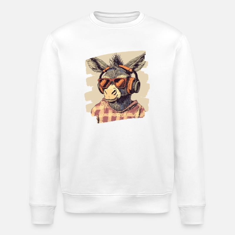 Esel - Stanley/Stella Unisex Bio-Sweatshirt ROLLER - Weiß