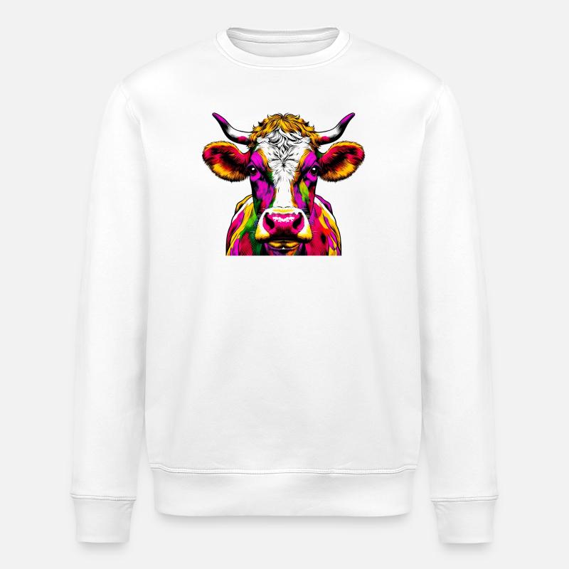 Vache - Sweat bio ROLLER Stanley/Stella Unisexe - blanc