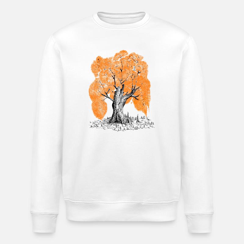 MJR - Orange Tree - Stanley/Stella ROLLER Unisex Organic Sweatshirt - white