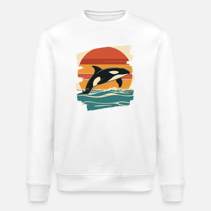 Killer whale - Stanley/Stella ROLLER Unisex Organic Sweatshirt - white