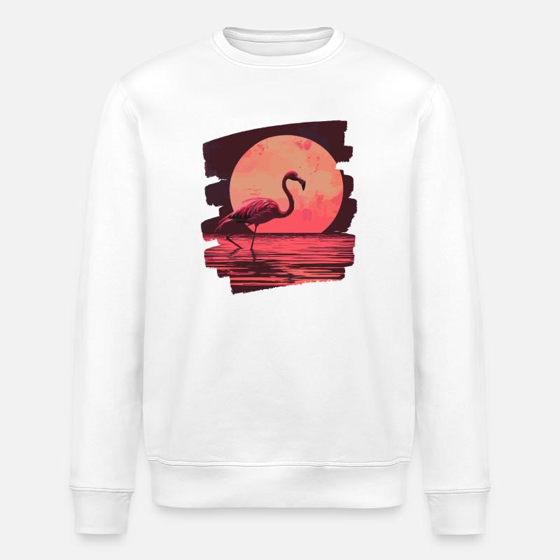 Flamingo - Stanley/Stella Unisex Bio-Sweatshirt ROLLER - Weiß