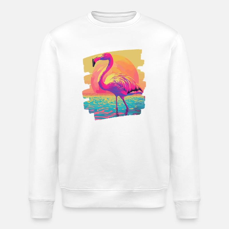 Flamingo - Stanley/Stella Unisex Bio-Sweatshirt ROLLER - Weiß