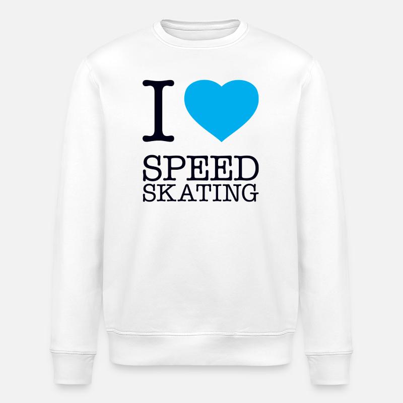 I LOVE SPEED SKATING - Stanley/Stella Unisex Bio-Sweatshirt ROLLER - Weiß