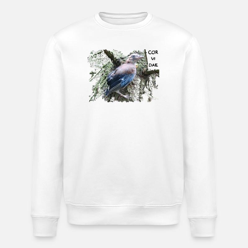 Eichelhäher Corvidae - Stanley/Stella Unisex Bio-Sweatshirt ROLLER - Weiß