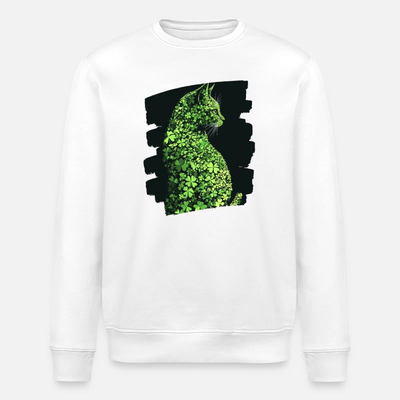 Chat de la Saint-Patrick - Sweat bio ROLLER Stanley/Stella Unisexe - blanc