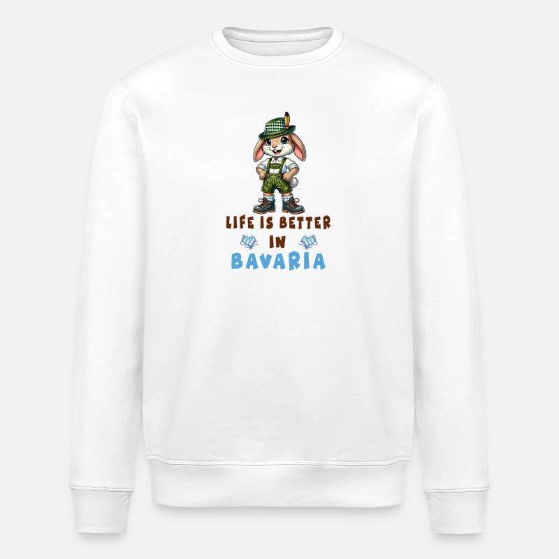 Bayerischer Hase - Stanley/Stella Unisex Bio-Sweatshirt ROLLER - Weiß