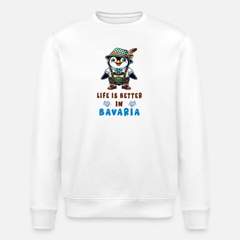 Bavarian Penguin - Stanley/Stella ROLLER Unisex Organic Sweatshirt - white