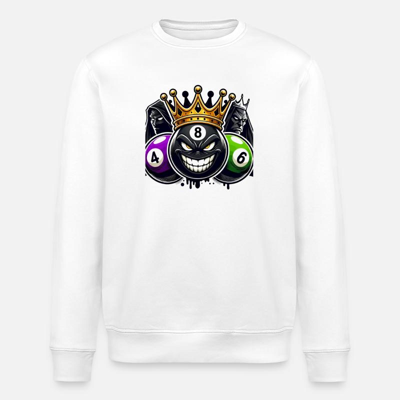 Billard King – Die 8-Ball Herrschaft - Stanley/Stella Unisex Bio-Sweatshirt ROLLER - Weiß
