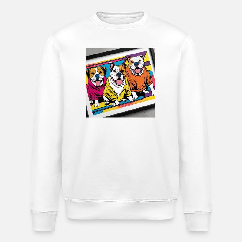 Funny Dogs - Stanley/Stella Unisex Bio-Sweatshirt ROLLER - Weiß
