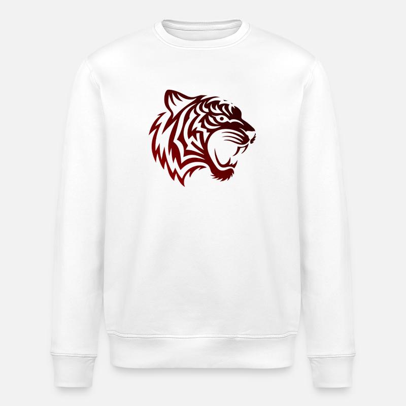 TribalTigerBlackred - Stanley/Stella Unisex Bio-Sweatshirt ROLLER - Weiß