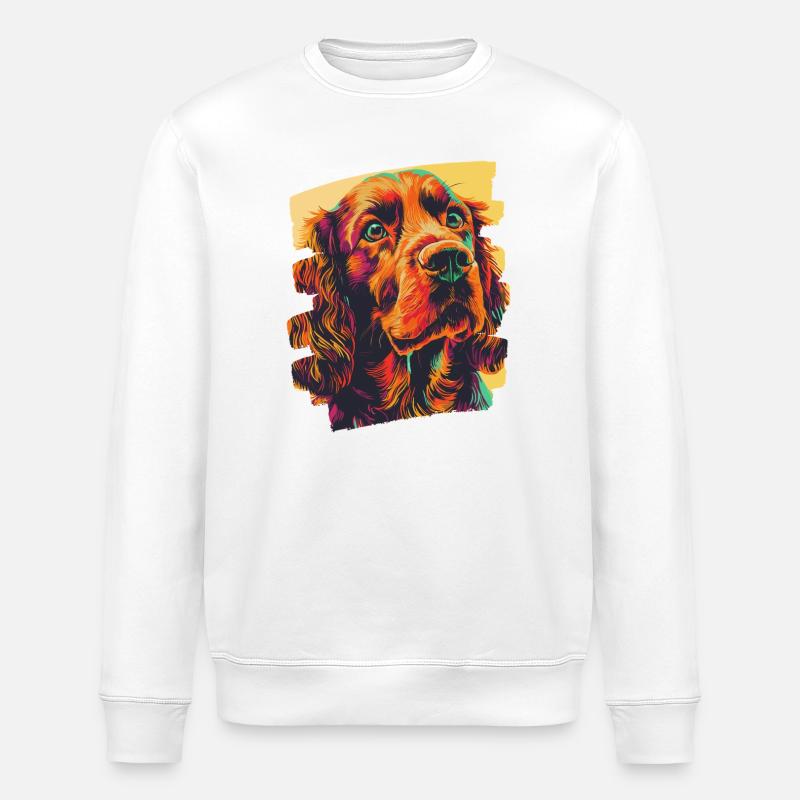 Cocker Spaniel - Stanley/Stella ROLLER Unisex Organic Sweatshirt - white