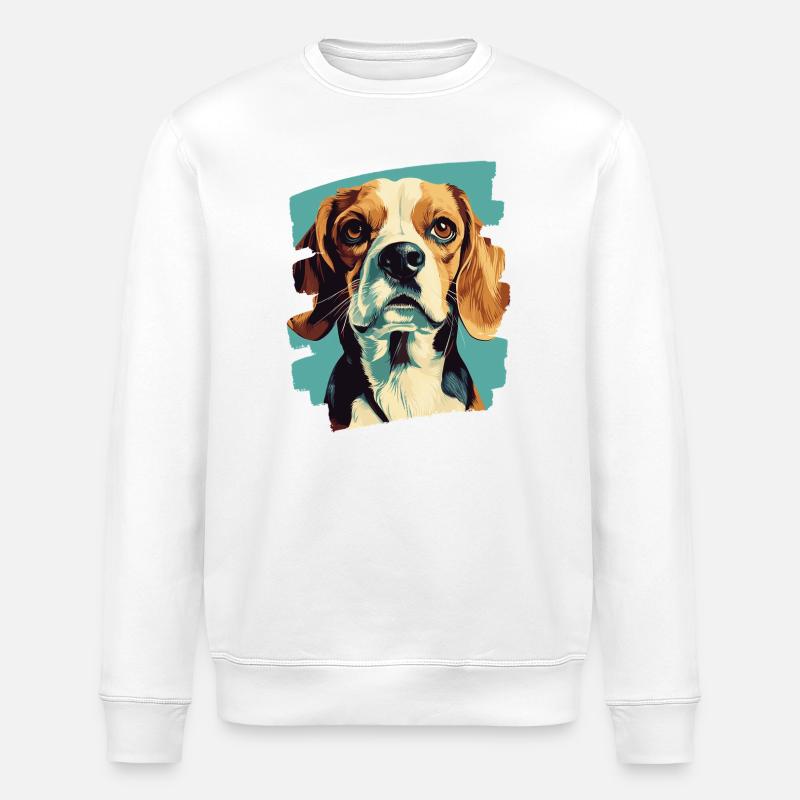Beagle - Stanley/Stella ROLLER Unisex Organic Sweatshirt - white