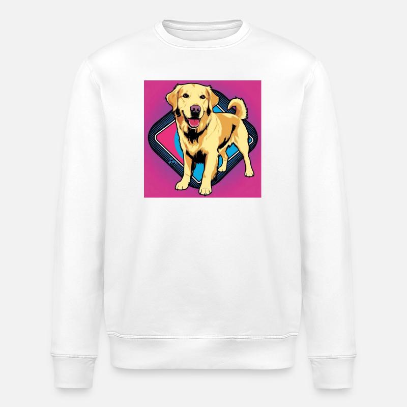 Comic Dog - Golden Retriever - Stanley/Stella Unisex Bio-Sweatshirt ROLLER - Weiß