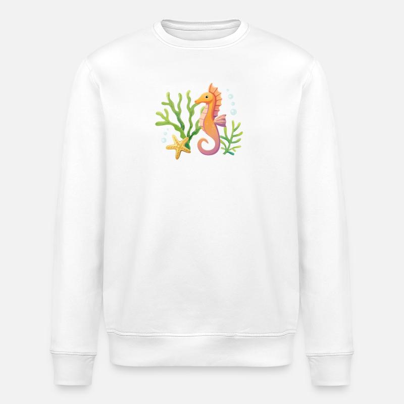 Seepferdchen Motiv - Stanley/Stella Unisex Bio-Sweatshirt ROLLER - Weiß