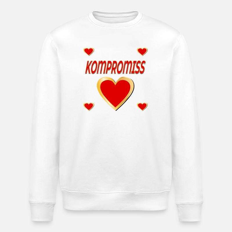 HERZ KOMPROMISS - Stanley/Stella Unisex Bio-Sweatshirt ROLLER - Weiß