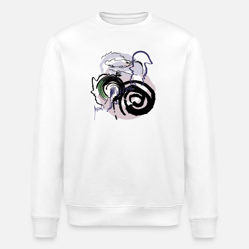 Motif abstrait - Sweat bio ROLLER Stanley/Stella Unisexe - blanc