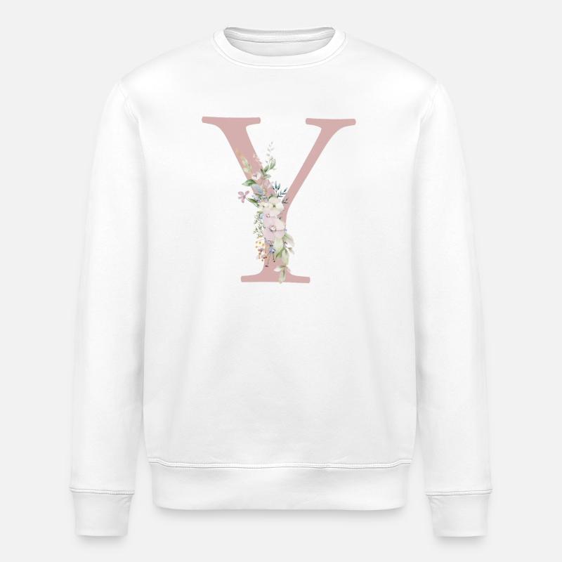 Y Monogram, Floral, Personnalisable - Sweat bio ROLLER Stanley/Stella Unisexe - blanc