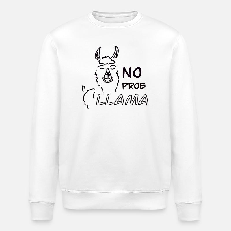 No Prob LLAMA - Sweat bio ROLLER Stanley/Stella Unisexe - blanc