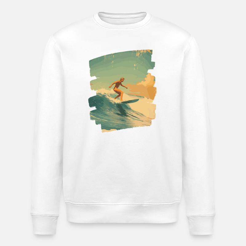 Surfer - Stanley/Stella ROLLER Unisex Organic Sweatshirt - white
