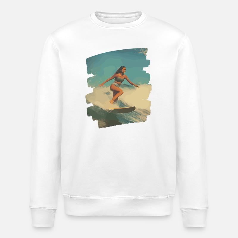 Surfeur - Sweat bio ROLLER Stanley/Stella Unisexe - blanc