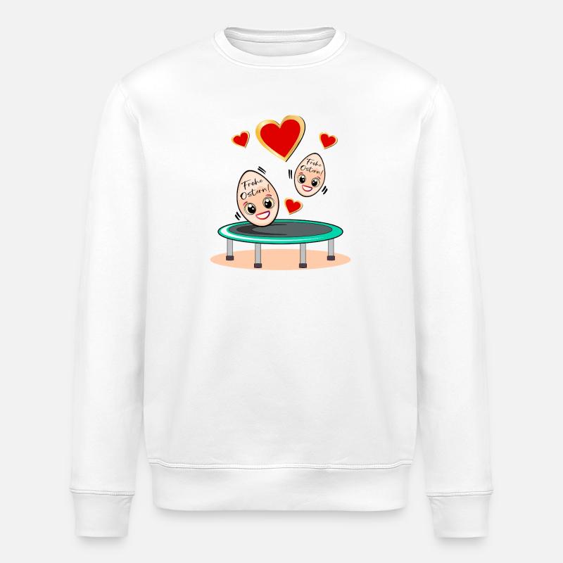 OSTERGESCHENKE OSTEREIER TRAMPOLIN - Stanley/Stella Unisex Bio-Sweatshirt ROLLER - Weiß