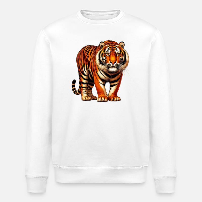 Tiger - Stanley/Stella Unisex Bio-Sweatshirt ROLLER - Weiß