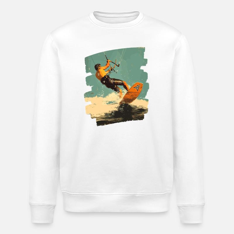 Kitesurfeurs - Sweat bio ROLLER Stanley/Stella Unisexe - blanc
