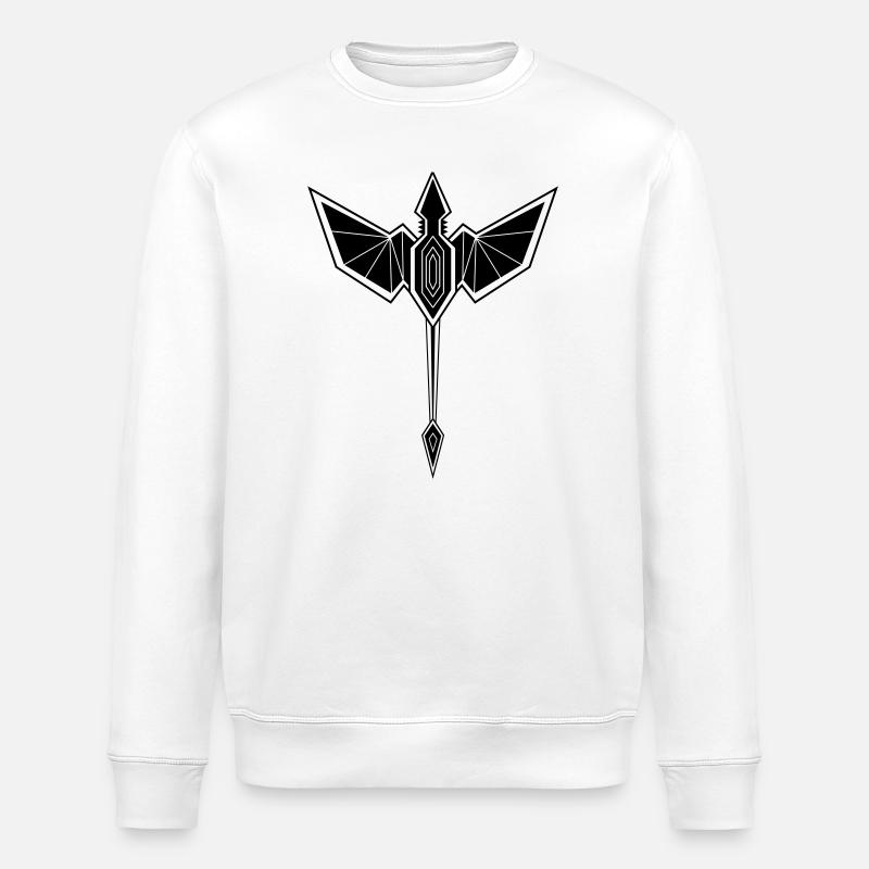 Drache geometrischer Stamm - Stanley/Stella Unisex Bio-Sweatshirt ROLLER - Weiß