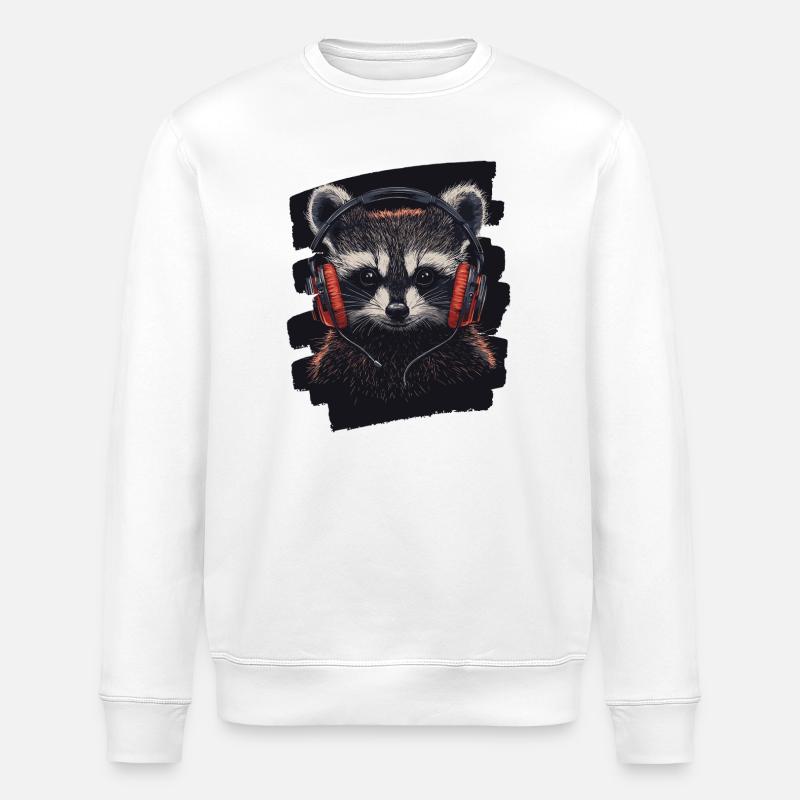 Waschbär - Stanley/Stella Unisex Bio-Sweatshirt ROLLER - Weiß