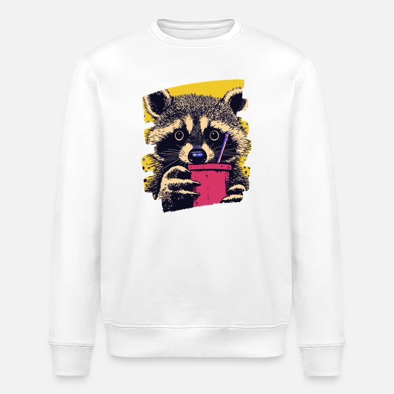 Waschbär - Stanley/Stella Unisex Bio-Sweatshirt ROLLER - Weiß