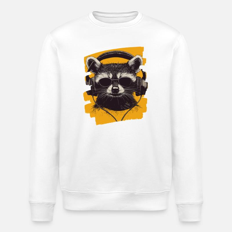 Waschbär - Stanley/Stella Unisex Bio-Sweatshirt ROLLER - Weiß