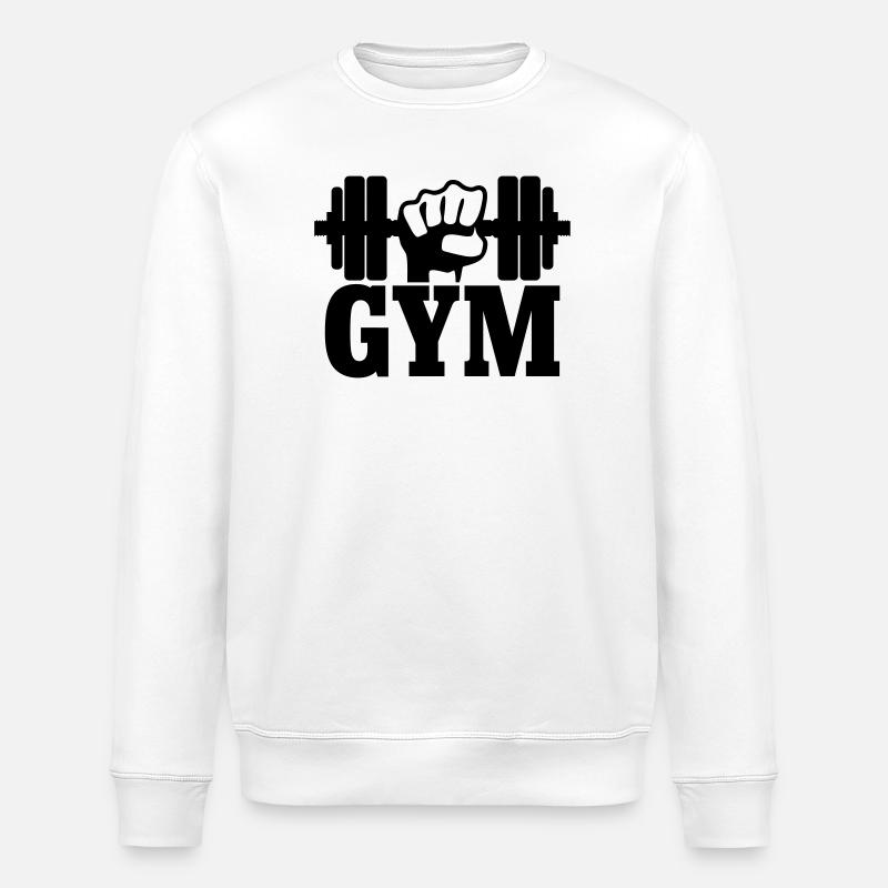 GYM Faust mit Hantel - Stanley/Stella Unisex Bio-Sweatshirt ROLLER - Weiß