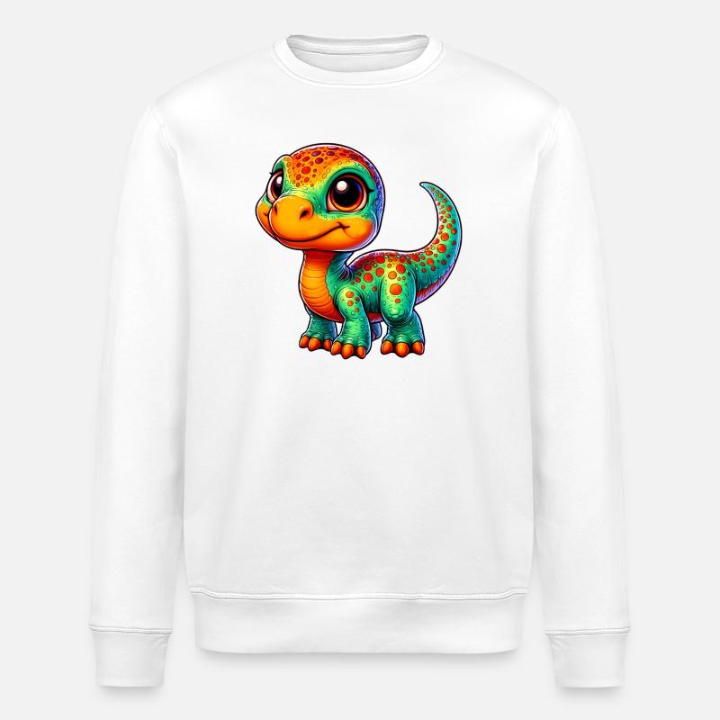 Dinosaur - Stanley/Stella ROLLER Unisex Organic Sweatshirt - white